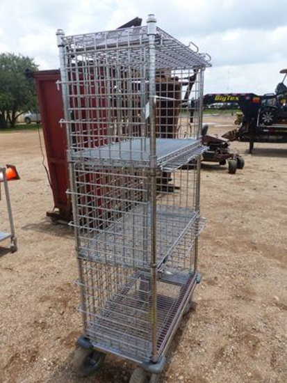 STAINLESS STEEL 3X2X6 3 COMPARTMENT PORTABLE STORAGE RACK