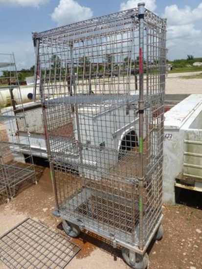 STAINLESS STEEL 3X2X6 3 COMPARTMENT PORTABLE STORAGE RACK