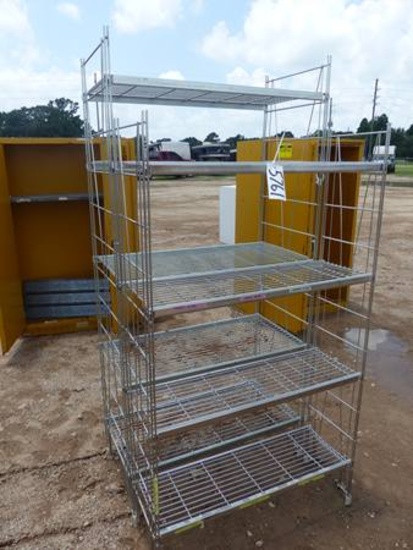 2 STAINLESS STEEL  3' X 18"   5 SHELF STORAGE RACK