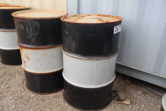2 PER LOT 55 GAL METAL OPEN END DRUM W/LID
