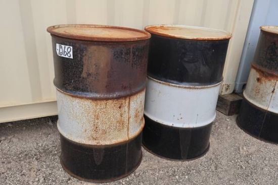 2 PER LOT 55 GAL METAL OPEN END DRUM W/LID