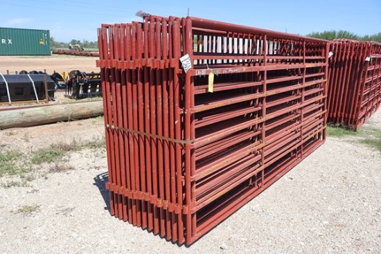 10-12' RED PORTABLE 6 RAIL CATTLE PANELS
