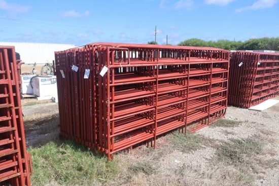 10-12' RED PORTABLE 7 RAIL CATTLE PANELS