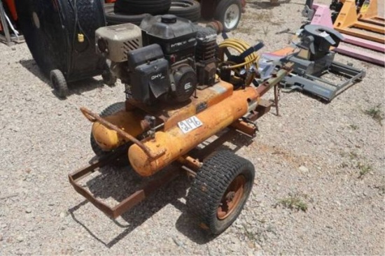 TWIN TANK AIR COMPRESSOR ON YARD TRAILER