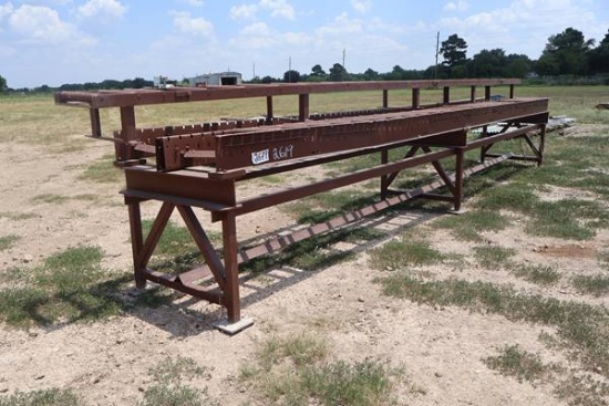 1- 20' X 3' OFFSET ROLLER RACK W/ROLLERS