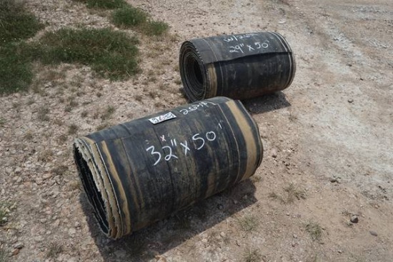 (2) CONVEYOR BELTS - 32" X 50', 29" X 50'