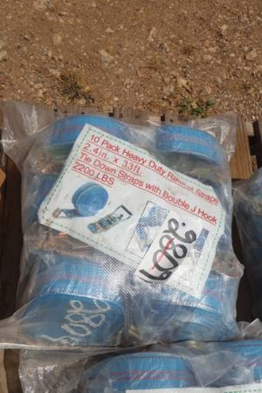 10 PACK HD RACHET STRAP 21/2 " X 33' 2200 LBS