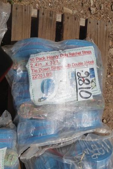 10 PACK HD RACHET STRAP 21/2" X 33' 2200 LBS