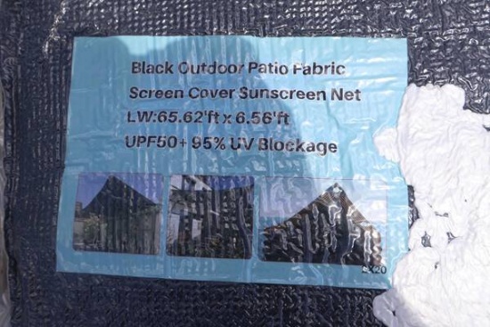 2 BLACK OUTDOOR PATIO FABRIC SUNSCREEN NET