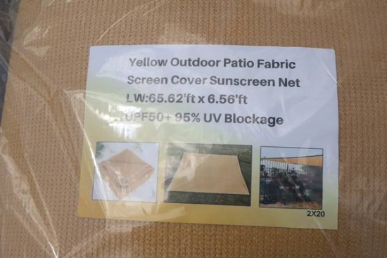 2 YELLOW OUTDOOR PATIO FABRIC SUNSCREEN NET