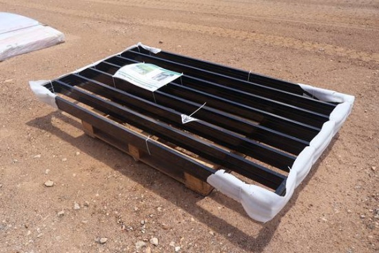 5 PANELS BLACK GALVANIZED STEEL FENCING
