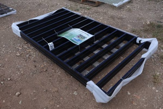 5 PANELS BLACK GALVANIZED STEEL FENCING