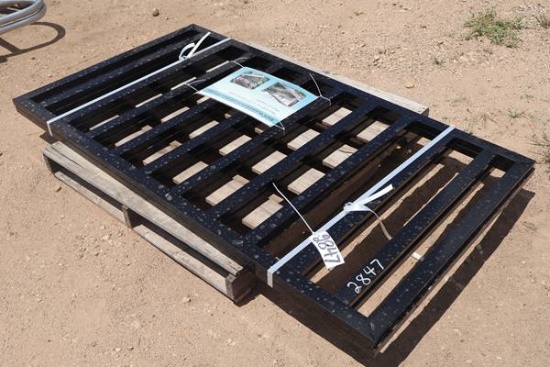 2 PANELS BLACK GALVANIZED WELDED STEEL FENCING