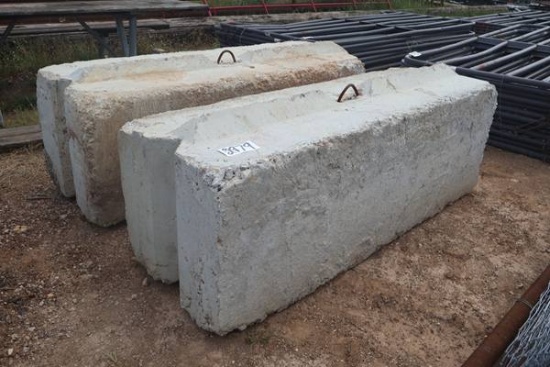 2- 2' X 6' X 2' CONCRETE BARRIERS