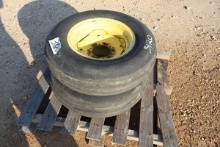 2- 750-15 FRONT TRACTOR WHEELS & TIRES