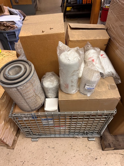 Pallet of Misc Forestry Equipment Air, Oil Filters and more
