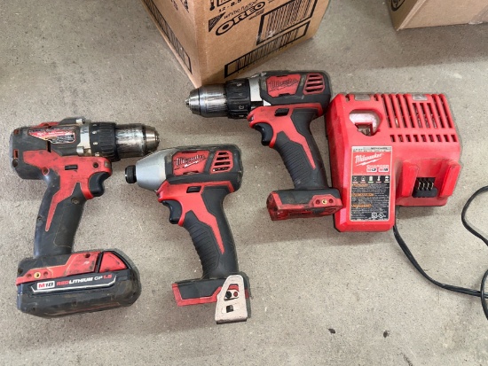 Milwaukee M18 Red Lithium (2) Drills, Impact & Charger