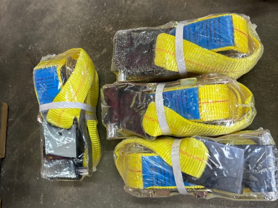 Lot of (4) New 5,500 lb Ratchet Straps
