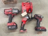 Milwaukee M18 Red Lithium Impact Drills, Drill, Light & Charger
