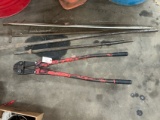 Large Bolt Cutter, Multiple Pry Bars & Bars