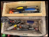 (2) Wooden Boxes Of Screw Drivers & Nut Drivers
