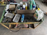 Metal Rolling Cart & Contents