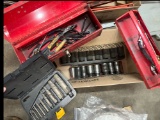 Box Lot of Screw Extractor Set, 1â€ Pittsburgh Sockets and More