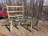 Metal Saw Horses and Shelf