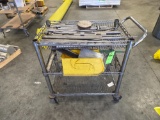 Metal cart with contents