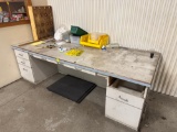 Desk with drawers and contents