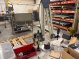 Table and pneumatic drill only with red toolbox