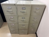 Lot of (3) 4 Drawer File Cabinets