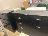 Lot of (3) Black File Cabinets