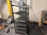 Rolling metal shelves