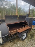 Woodfire Smoker Grill - double door. Homemade on Trailer