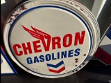 Chevron Gasoline metal sign