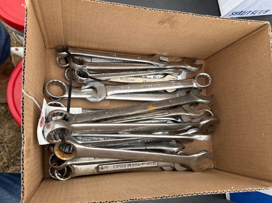 Box Lot of Wrenches Craftsmen Cobalt & More