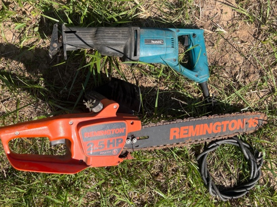Makita corded saw-zaw & Remington 16â€ 2.5HP corded chainsaw