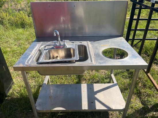 Stainless steel outdoor sink set up with smaller stainless sink