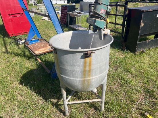 Commercial sized mixing bowl with corded mixer