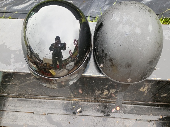 Pair of motorcycle helmets