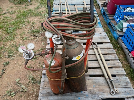 Oxy acetylene torch's on cart