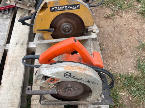 Black&Decker circular saw with Millers Falls circular saw