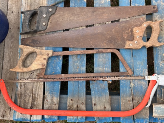 Lot of four various saws