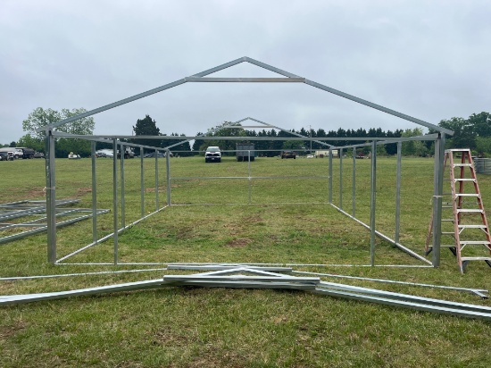 Metal garage frame