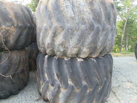 Lot of 2 Skidder Tires With Rim