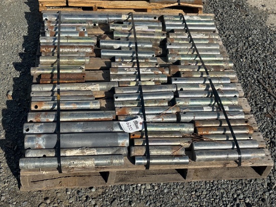 Pallet lot of various sized metal pins