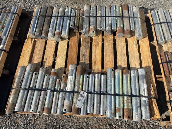 Pallet lot of various sized metal pins