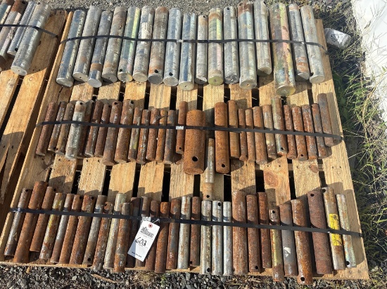 Pallet lot of various sized metal pins