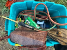 Tote of assorted items